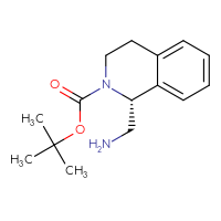 Chemical structure of tert-butyl (1R)-1-(aminomethyl)-1,2,3,4-tetrahydroisoquinoline-2-carboxylate - CSSB00135529667