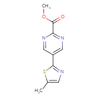 Chemical structure of methyl 5-(5-methyl-1,3-thiazol-2-yl)pyrimidine-2-carboxylate - CSSB01707723173