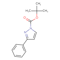 Chemical structure of tert-butyl 3-phenyl-1H-pyrazole-1-carboxylate - CSSB00011091930