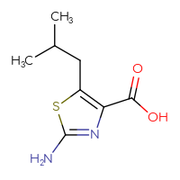 Chemical structure of 2-amino-5-(2-methylpropyl)-1,3-thiazole-4-carboxylic acid - CSSB00000721843
