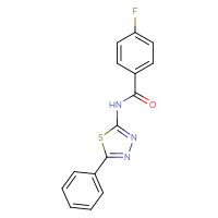 Chemical structure of 4-fluoro-N-(5-phenyl-1,3,4-thiadiazol-2-yl)benzamide - CSSB00048361436