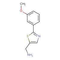 Chemical structure of 1-[2-(3-methoxyphenyl)-1,3-thiazol-5-yl]methanamine - CSSB00011446859