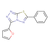 Chemical structure of 3-(furan-2-yl)-6-phenyl-[1,2,4]triazolo[3,4-b][1,3,4]thiadiazole - CSSB00121638306