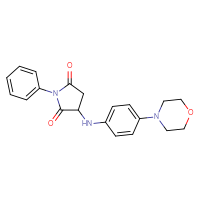 Chemical structure of 3-{[4-(morpholin-4-yl)phenyl]amino}-1-phenylpyrrolidine-2,5-dione - CSSB00132943038