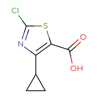 Chemical structure of 2-chloro-4-cyclopropyl-1,3-thiazole-5-carboxylic acid - CSSB00021461452