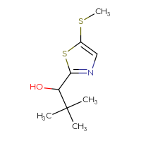 Chemical structure of 2,2-dimethyl-1-[5-(methylsulfanyl)-1,3-thiazol-2-yl]propan-1-ol - CSSB00024454280