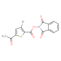 Chemical structure of 1,3-dioxo-2,3-dihydro-1H-isoindol-2-yl 5-acetyl-3-bromothiophene-2-carboxylate - CSSB06258929431