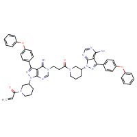 Chemical structure of 1-[3-(5-{3-[(3R)-3-[4-amino-3-(4-phenoxyphenyl)-1H-pyrazolo[3,4-d]pyrimidin-1-yl]piperidin-1-yl]-3-oxopropyl}-4-imino-3-(4-phenoxyphenyl)-1H,4H,5H-pyrazolo[3,4-d]pyrimidin-1-yl)piperidin-1-yl]prop-2-en-1-one - CSSB20522002213