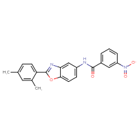 Chemical structure of N-[2-(2,4-dimethylphenyl)-1,3-benzoxazol-5-yl]-3-nitrobenzamide - CSSB00121686980