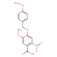 Chemical structure of 5-methoxy-4-[(4-methoxyphenyl)methoxy]-2-nitrobenzoic acid - CSSB00016993449