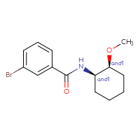 Chemical structure of rac-3-bromo-N-[(1R,2S)-2-methoxycyclohexyl]benzamide - CSSB21432547526