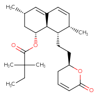 Chemical structure of (1R,3S,7S,8S,8aR)-3,7-dimethyl-8-{2-[(2R)-6-oxo-3,6-dihydro-2H-pyran-2-yl]ethyl}-1,2,3,7,8,8a-hexahydronaphthalen-1-yl 2,2-dimethylbutanoate - CSSB00102515969