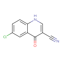 Chemical structure of 6-chloro-4-oxo-1,4-dihydroquinoline-3-carbonitrile - CSSB00000740601