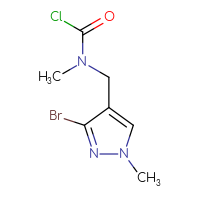 Chemical structure of N-[(3-bromo-1-methyl-1H-pyrazol-4-yl)methyl]-N-methylcarbamoyl chloride - CSSB00154104952