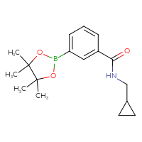 Chemical structure of N-(cyclopropylmethyl)-3-(4,4,5,5-tetramethyl-1,3,2-dioxaborolan-2-yl)benzamide - CSSB02148211189