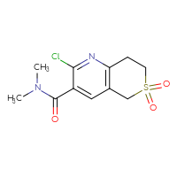 Chemical structure of 2-chloro-N,N-dimethyl-6,6-dioxo-5H,7H,8H-6λ⁶-thiopyrano[4,3-b]pyridine-3-carboxamide - CSSB01432921019