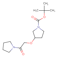 Chemical structure of tert-butyl 3-[2-oxo-2-(pyrrolidin-1-yl)ethoxy]pyrrolidine-1-carboxylate - CSSB00000684763