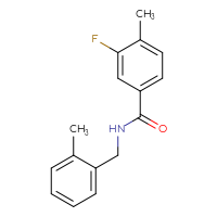 Chemical structure of 3-fluoro-4-methyl-N-[(2-methylphenyl)methyl]benzamide - CSSB00048996059