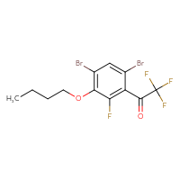 Chemical structure of 1-(4,6-dibromo-3-butoxy-2-fluorophenyl)-2,2,2-trifluoroethan-1-one - CSSB21103684113