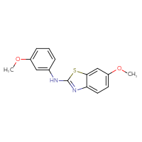 Chemical structure of 6-methoxy-N-(3-methoxyphenyl)-1,3-benzothiazol-2-amine - CSSB00020652089