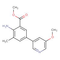 Chemical structure of methyl 2-amino-5-(5-methoxypyridin-3-yl)-3-methylbenzoate - CSSB06588699595