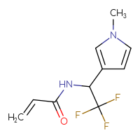Chemical structure of N-[2,2,2-trifluoro-1-(1-methyl-1H-pyrrol-3-yl)ethyl]prop-2-enamide - CSSB00160576882