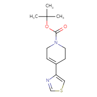 Chemical structure of tert-butyl 4-(1,3-thiazol-4-yl)-1,2,3,6-tetrahydropyridine-1-carboxylate - CSSB00117355202