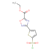 Chemical structure of ethyl 3-[5-(chlorosulfonyl)thiophen-2-yl]-1,2,4-oxadiazole-5-carboxylate - CSSB00015331617