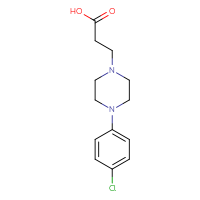 Chemical structure of 3-[4-(4-chlorophenyl)piperazin-1-yl]propanoic acid - CSSB00000676185