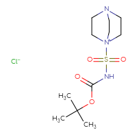 Chemical structure of 1-({[(tert-butoxy)carbonyl]amino}sulfonyl)-1,4-diazabicyclo[2.2.2]octan-1-ium chloride - CSSB00159269279