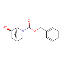 Chemical structure of benzyl (1S,4R,6R)-6-hydroxy-2-azabicyclo[2.2.1]heptane-2-carboxylate - CSSB06258171026