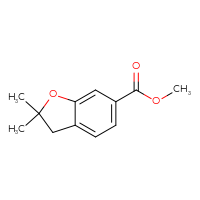 Chemical structure of methyl 2,2-dimethyl-2,3-dihydro-1-benzofuran-6-carboxylate - CSSB00029396797