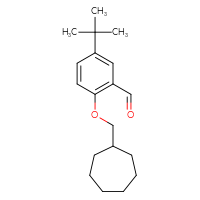 Chemical structure of 5-tert-butyl-2-(cycloheptylmethoxy)benzaldehyde - CSSB21349253243