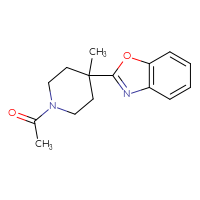 Chemical structure of 1-[4-(1,3-benzoxazol-2-yl)-4-methylpiperidin-1-yl]ethan-1-one - CSSB21291565517