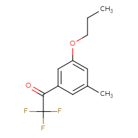Chemical structure of 2,2,2-trifluoro-1-(3-methyl-5-propoxyphenyl)ethan-1-one - CSSB20966125213