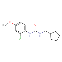Chemical structure of 1-(2-chloro-4-methoxyphenyl)-3-(cyclopentylmethyl)urea - CSSB01476019309