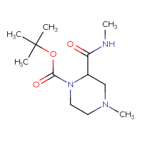 Chemical structure of tert-butyl 4-methyl-2-(methylcarbamoyl)piperazine-1-carboxylate - CSSB06655462225