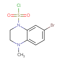 Chemical structure of 7-bromo-4-methyl-1,2,3,4-tetrahydroquinoxaline-1-sulfonyl chloride - CSSB15023683676