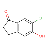 Chemical structure of 6-chloro-5-hydroxy-2,3-dihydro-1H-inden-1-one - CSSB00009872814