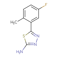 Chemical structure of 5-(5-fluoro-2-methylphenyl)-1,3,4-thiadiazol-2-amine - CSSB00000723444
