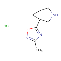 Chemical structure of 1-(3-methyl-1,2,4-oxadiazol-5-yl)-3-azabicyclo[3.1.0]hexane hydrochloride - CSSB20620693789