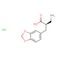 Chemical structure of (2R)-3-amino-2-[(2H-1,3-benzodioxol-5-yl)methyl]propanoic acid hydrochloride - CSSB00161151521