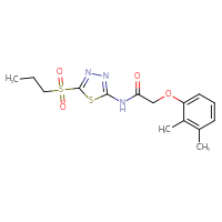 Chemical structure of 2-(2,3-dimethylphenoxy)-N-[5-(propane-1-sulfonyl)-1,3,4-thiadiazol-2-yl]acetamide - CSSB00121608512