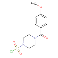 Chemical structure of 4-(4-methoxybenzoyl)piperazine-1-sulfonyl chloride - CSSB21224772963