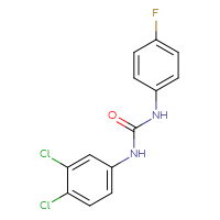 Chemical structure of 1-(3,4-dichlorophenyl)-3-(4-fluorophenyl)urea - CSSB00028322518