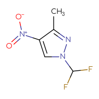 Chemical structure of 1-(difluoromethyl)-3-methyl-4-nitro-1H-pyrazole - CSSB00009880884
