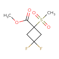 Chemical structure of methyl 3,3-difluoro-1-methanesulfonylcyclobutane-1-carboxylate - CSSB00053928605