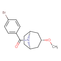 Chemical structure of (1R,3R,5S)-8-(4-bromobenzoyl)-3-methoxy-8-azabicyclo[3.2.1]octane - CSSB03121837945