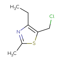 Chemical structure of 5-(chloromethyl)-4-ethyl-2-methyl-1,3-thiazole - CSSB00000106769