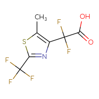Chemical structure of 2,2-difluoro-2-[5-methyl-2-(trifluoromethyl)-1,3-thiazol-4-yl]acetic acid - CSSB02520919864